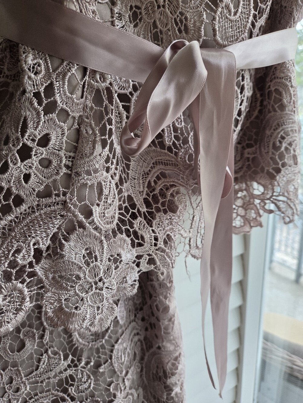 šLace Two-Piece Dress Set in Dusty Rose - Picture 4 of 12